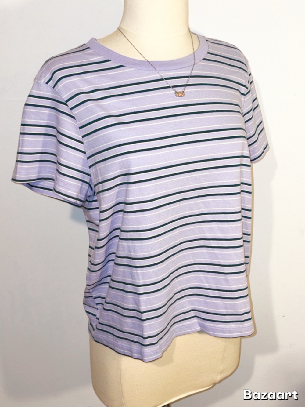 Pink Victoria’s Secret Lavender Striped Crop Baby Tee NEW